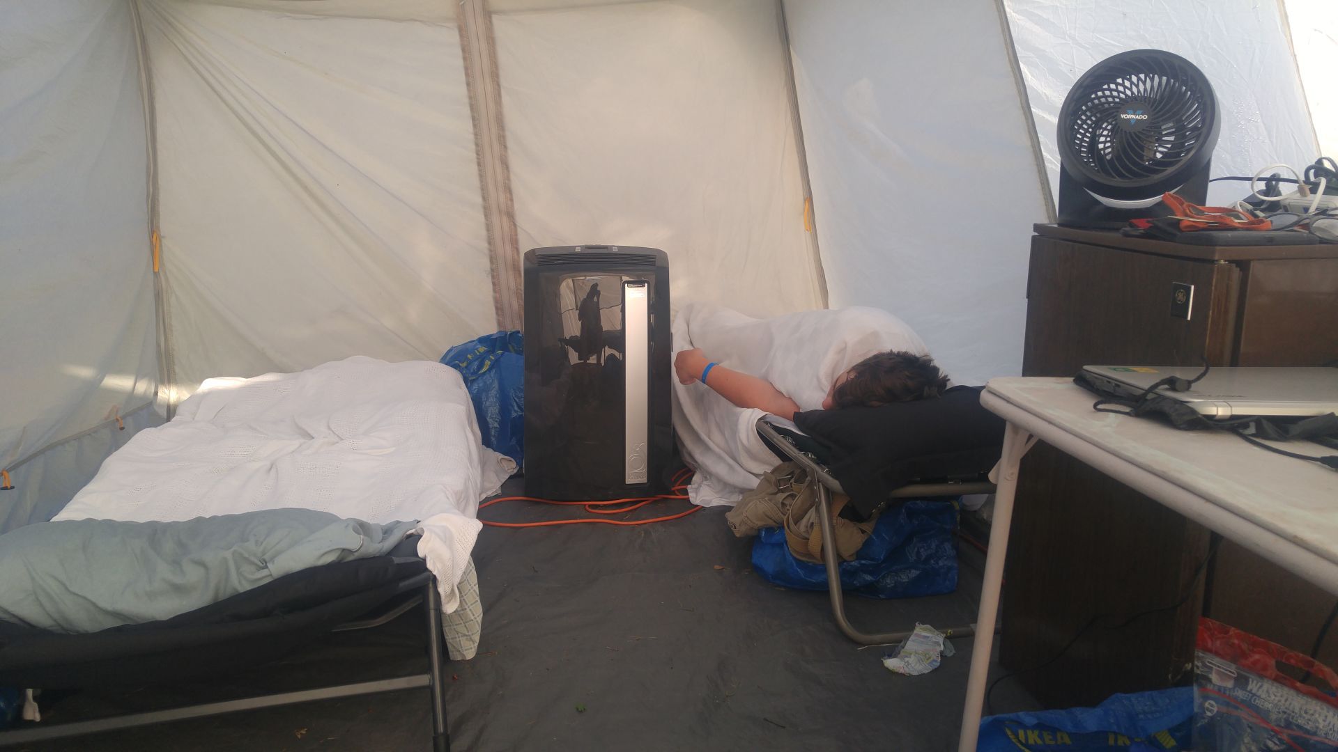 Tent camping at an RV park